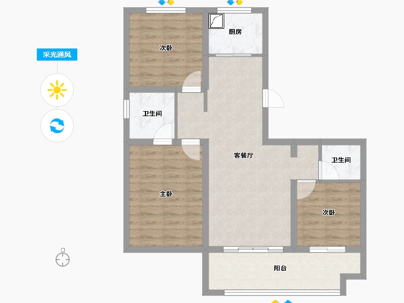 山东省-济宁市-惠民水岸新城-77.54-户型库-采光通风