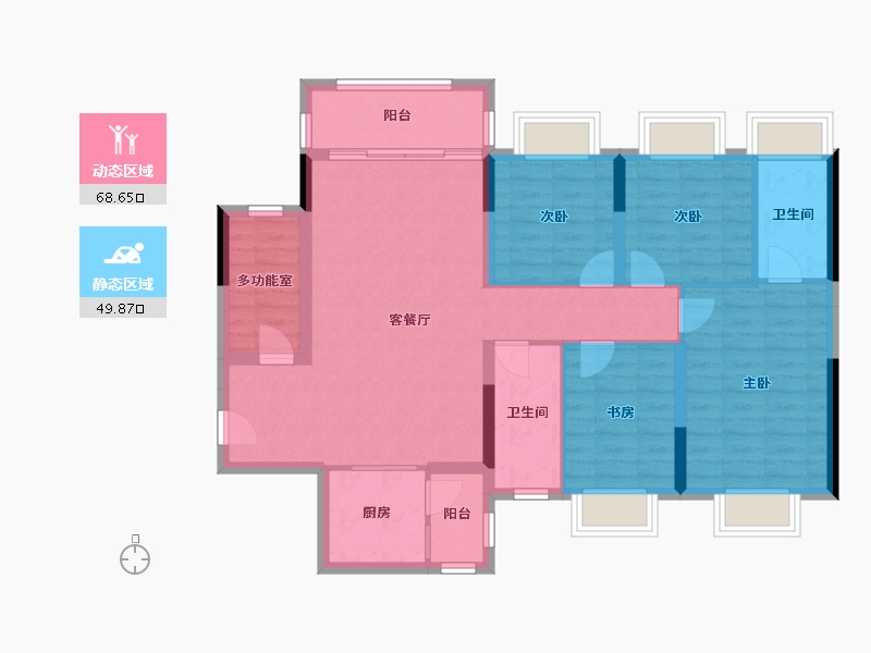 广西壮族自治区-桂林市-龙光御学府-106.34-户型库-动静分区