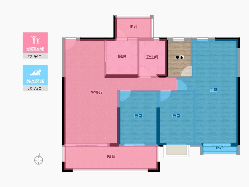 广西壮族自治区-来宾市-龙峰·翠屏御花苑-107.14-户型库-动静分区