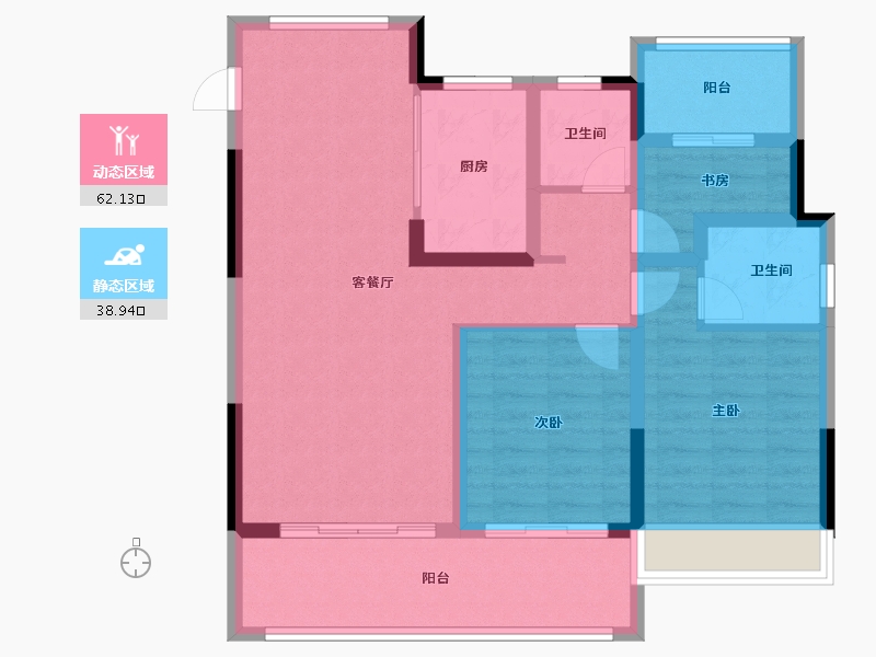 安徽省-滁州市-丰乐嘉山印-95.75-户型库-动静分区