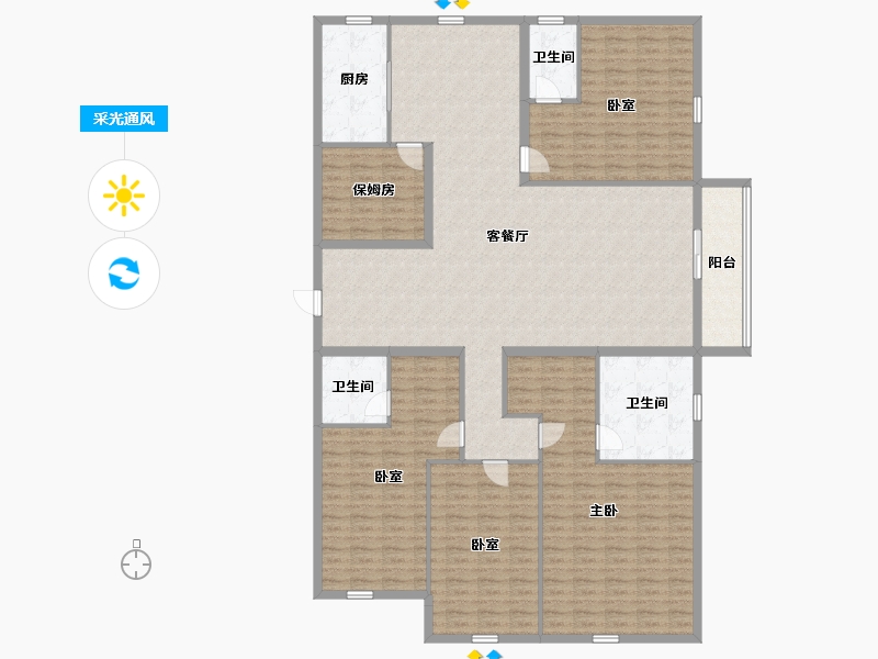 河北省-承德市-豪庭御景二期-200.89-户型库-采光通风