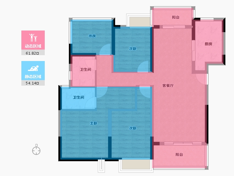 湖南省-衡阳市-万象·开云府-103.20-户型库-动静分区