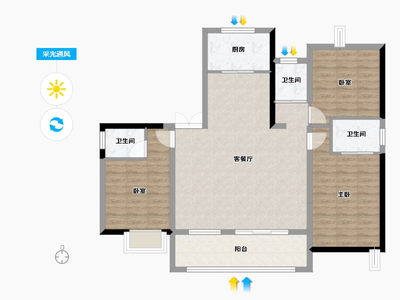 江西省-九江市-凤凰·状元府-96.83-户型库-采光通风