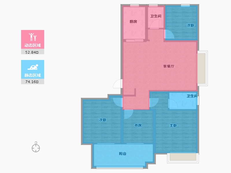 山东省-聊城市-孟达颐和嘉苑-114.60-户型库-动静分区