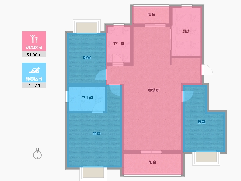 辽宁省-辽阳市-保利大河源著-97.61-户型库-动静分区