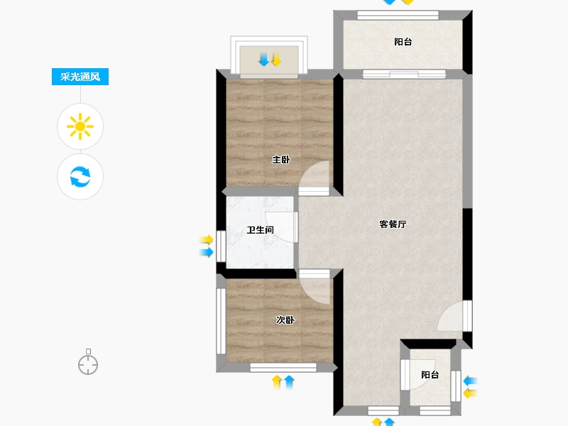 广西壮族自治区-北海市-兆信星悦湾-48.58-户型库-采光通风