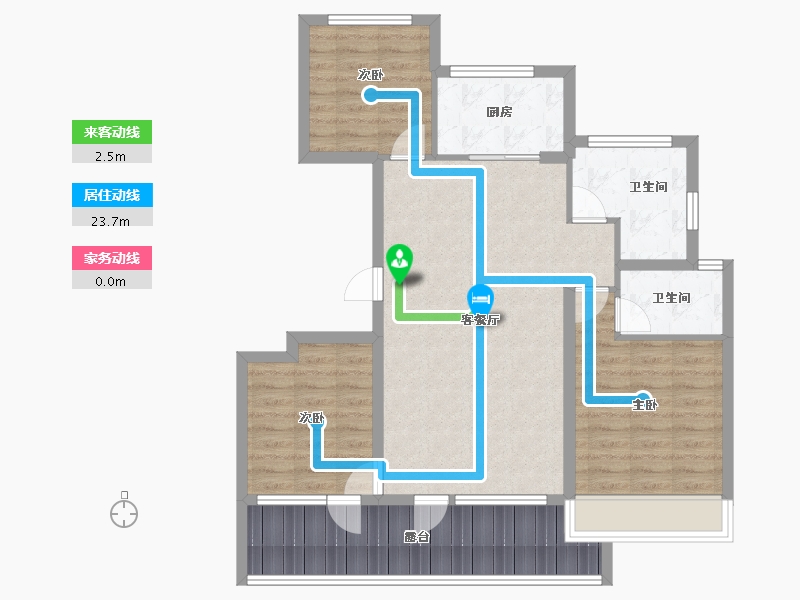 山东省-威海市-云星公园华府-93.15-户型库-动静线