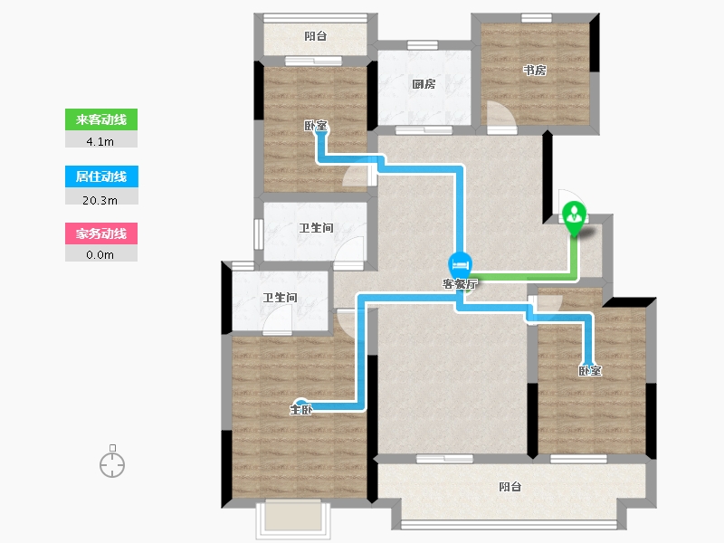 陕西省-安康市-中梁宸院-108.80-户型库-动静线