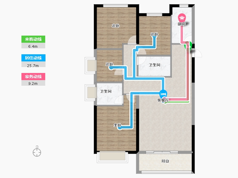 山西省-长治市-顶秀山居-111.78-户型库-动静线