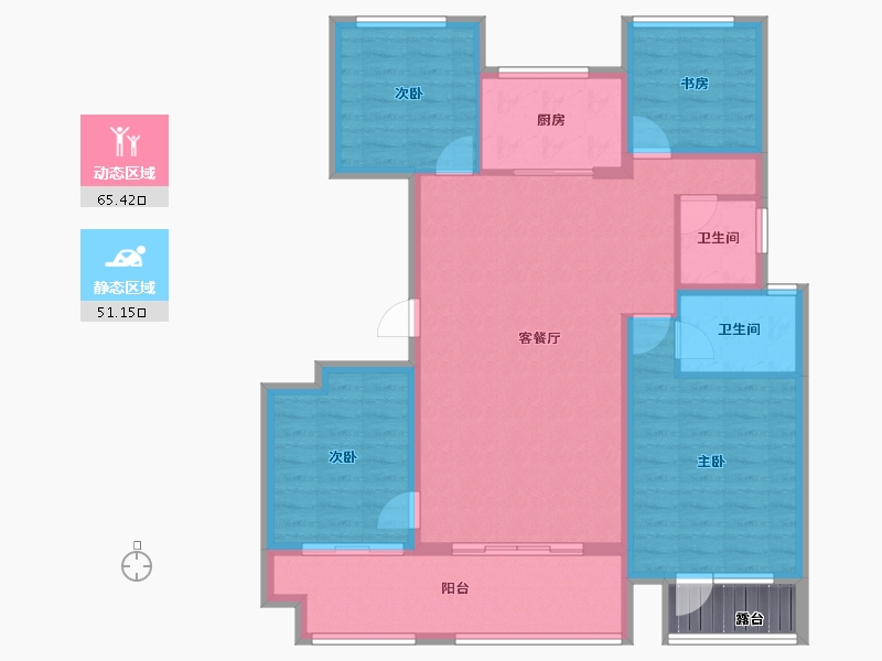 山东省-威海市-云星公园华府-108.15-户型库-动静分区