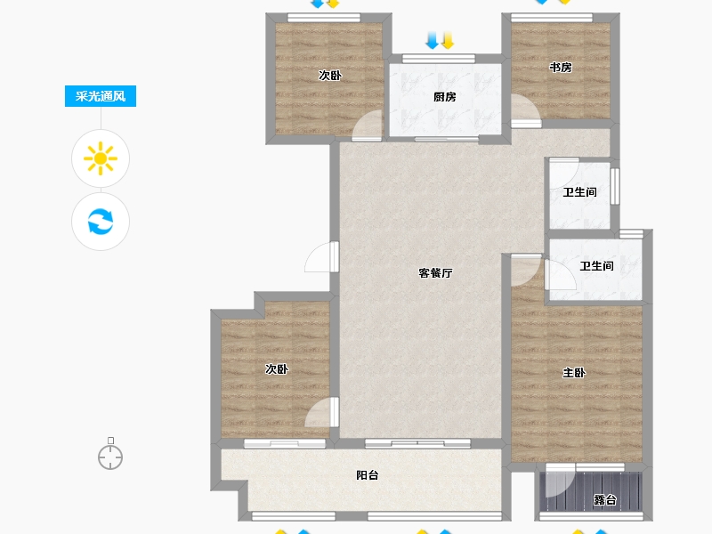 山东省-威海市-云星公园华府-108.15-户型库-采光通风