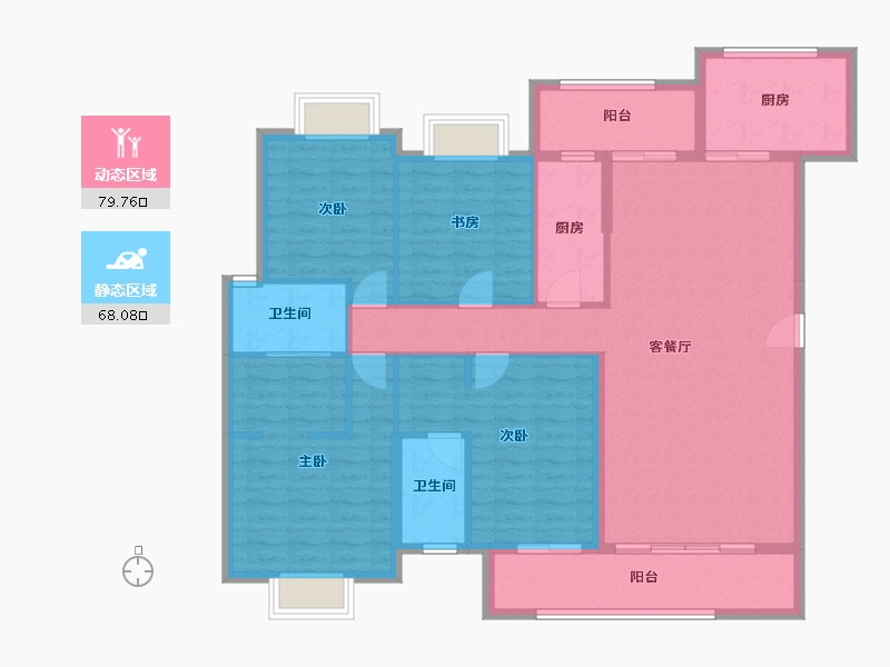 广西壮族自治区-桂林市-桂林观云小镇-134.05-户型库-动静分区