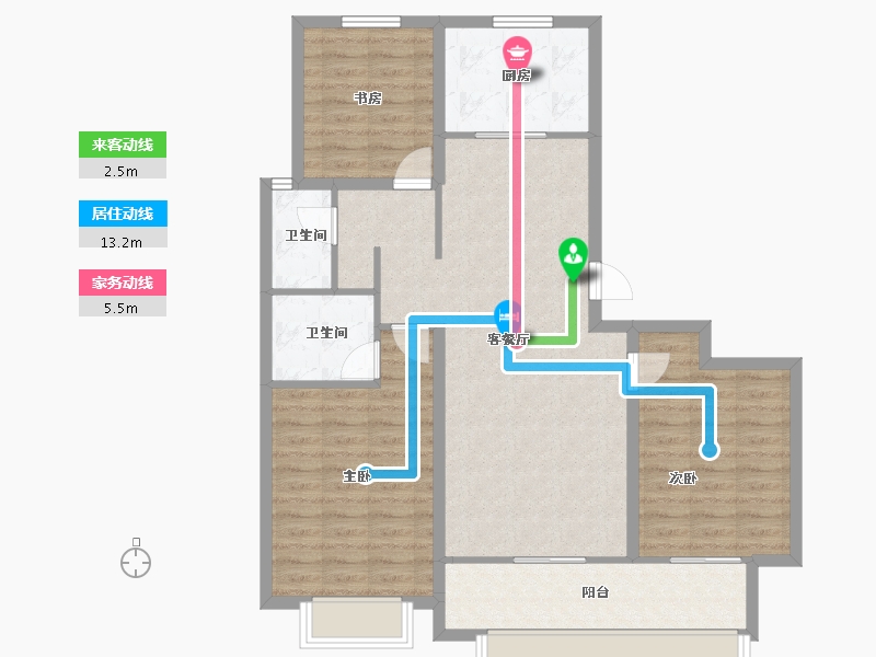 山东省-聊城市-孟达颐和嘉苑-98.40-户型库-动静线