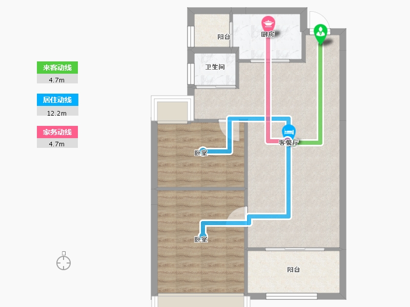 湖南省-常德市-常德公园壹号二期-65.08-户型库-动静线