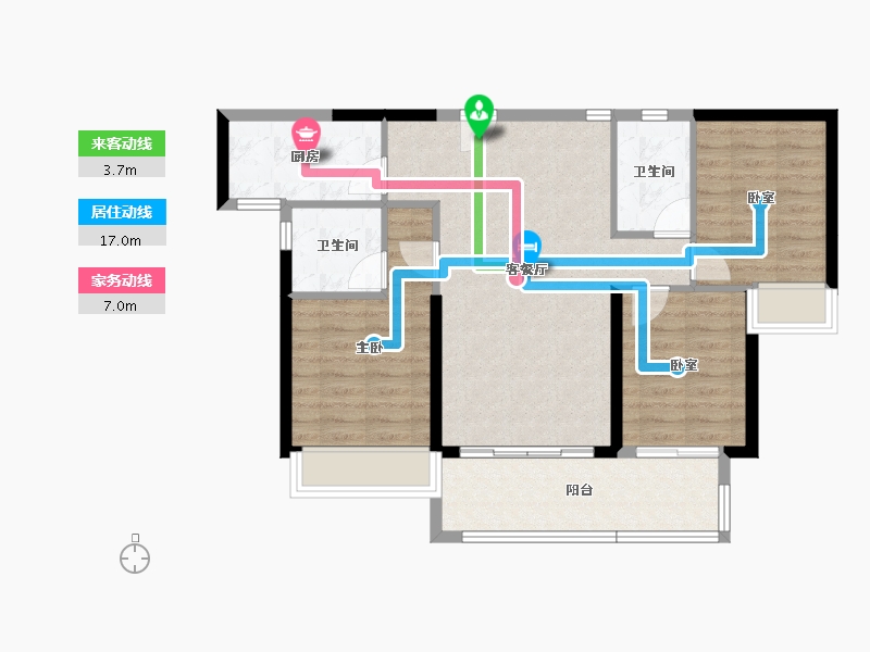 广东省-河源市-和平碧桂园星钻-82.71-户型库-动静线