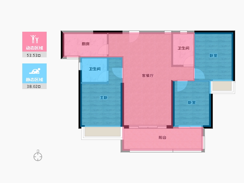 广东省-河源市-和平碧桂园星钻-82.71-户型库-动静分区