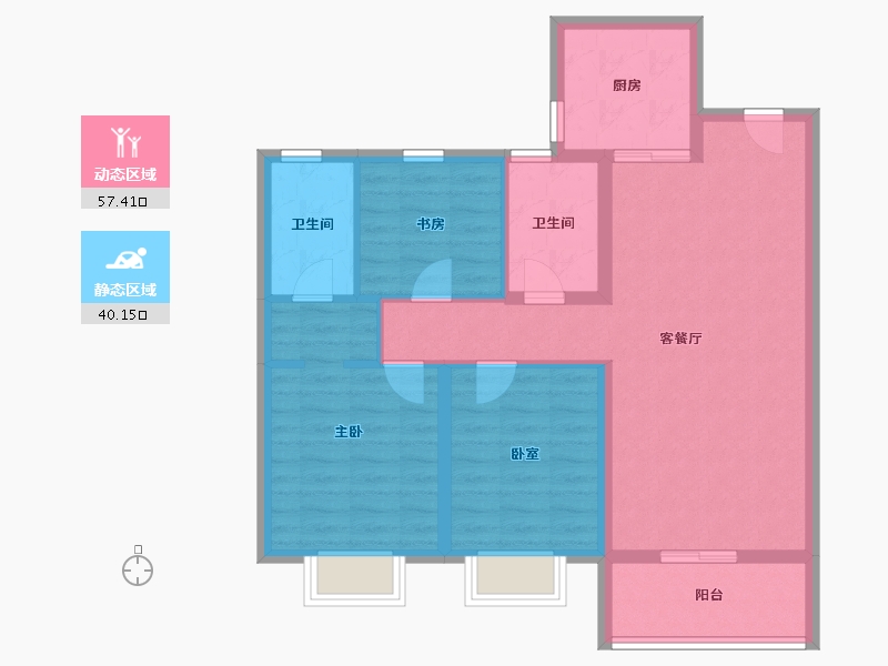 陕西省-安康市-博元城-87.20-户型库-动静分区