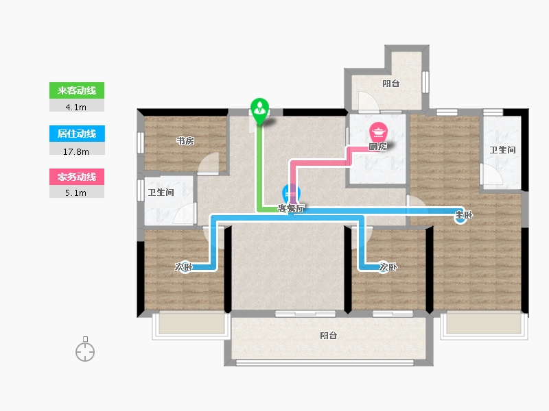 广东省-云浮市-罗定碧桂园天悦湾-111.50-户型库-动静线