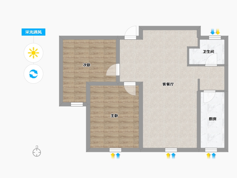 河北省-承德市-豪庭御景二期-68.80-户型库-采光通风