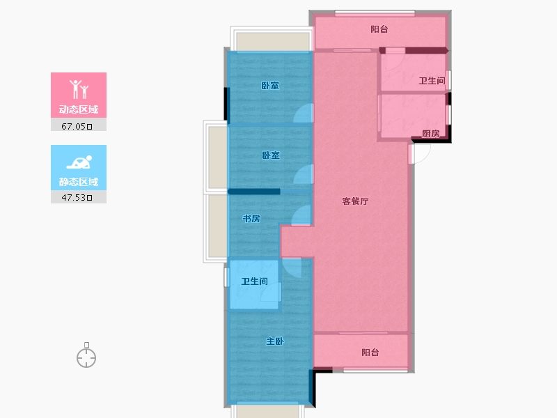 湖南省-常德市-常德公园壹号二期-104.31-户型库-动静分区