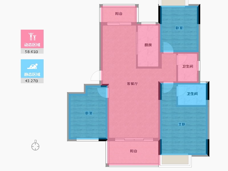 江西省-赣州市-翡翠犹江新城-90.99-户型库-动静分区