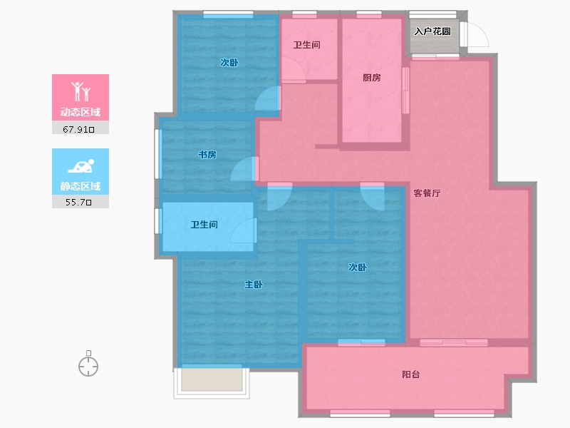 江苏省-淮安市-明发金色水岸-112.01-户型库-动静分区