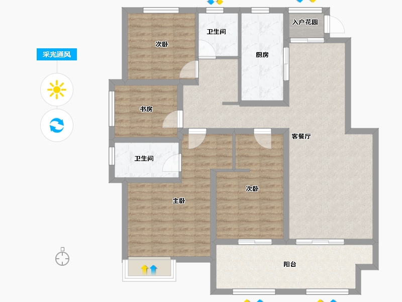 江苏省-淮安市-明发金色水岸-112.01-户型库-采光通风