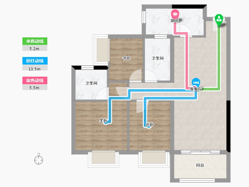 广西壮族自治区-桂林市-龙光御学府-75.64-户型库-动静线