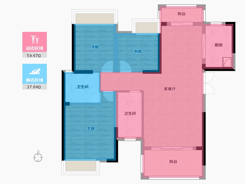 湖南省-湘潭市-九华.金水湾-91.60-户型库-动静分区