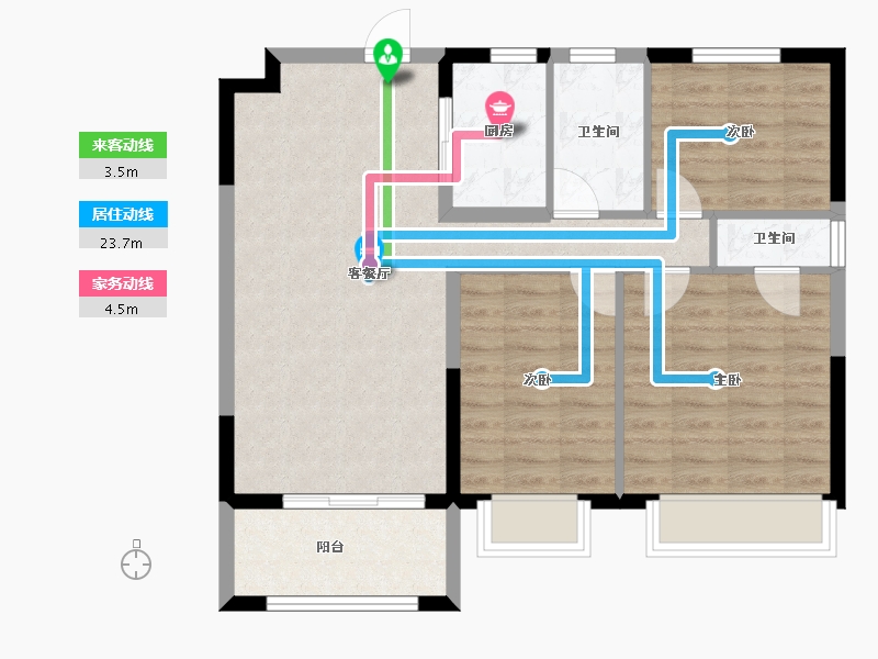 山西省-长治市-顶秀山居-79.86-户型库-动静线