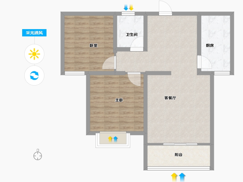 陕西省-宝鸡市-锦华世纪苑-75.20-户型库-采光通风