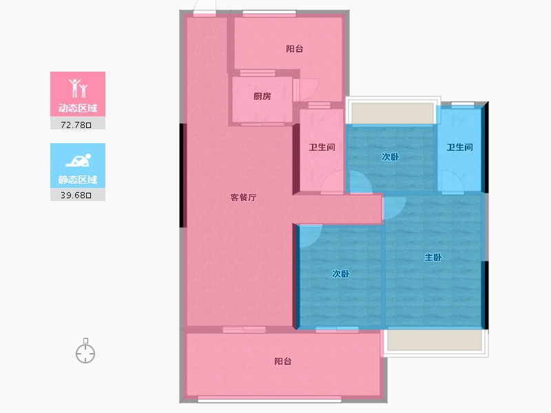 广东省-肇庆市-君安·峰景湾-101.09-户型库-动静分区