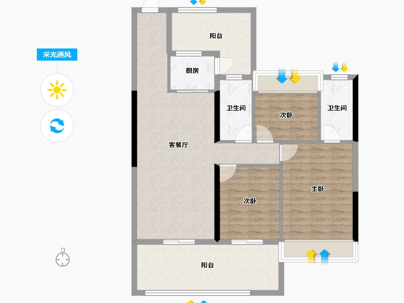 广东省-肇庆市-君安·峰景湾-101.09-户型库-采光通风