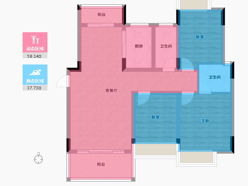 江西省-赣州市-翡翠犹江新城-85.18-户型库-动静分区