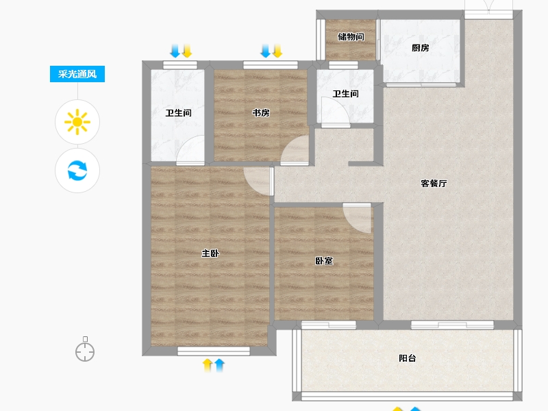 湖南省-衡阳市-生态天宸-86.07-户型库-采光通风