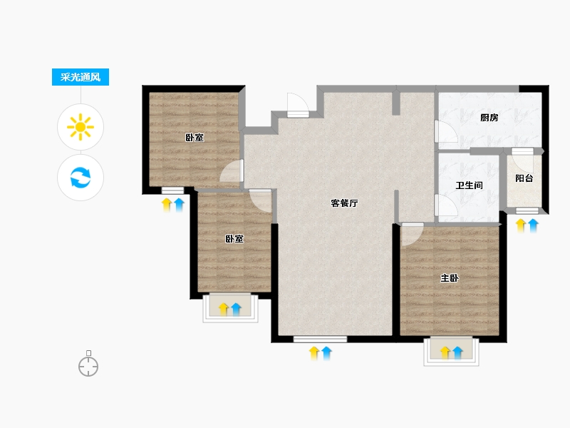 内蒙古自治区-包头市-包头恒大学府-94.40-户型库-采光通风