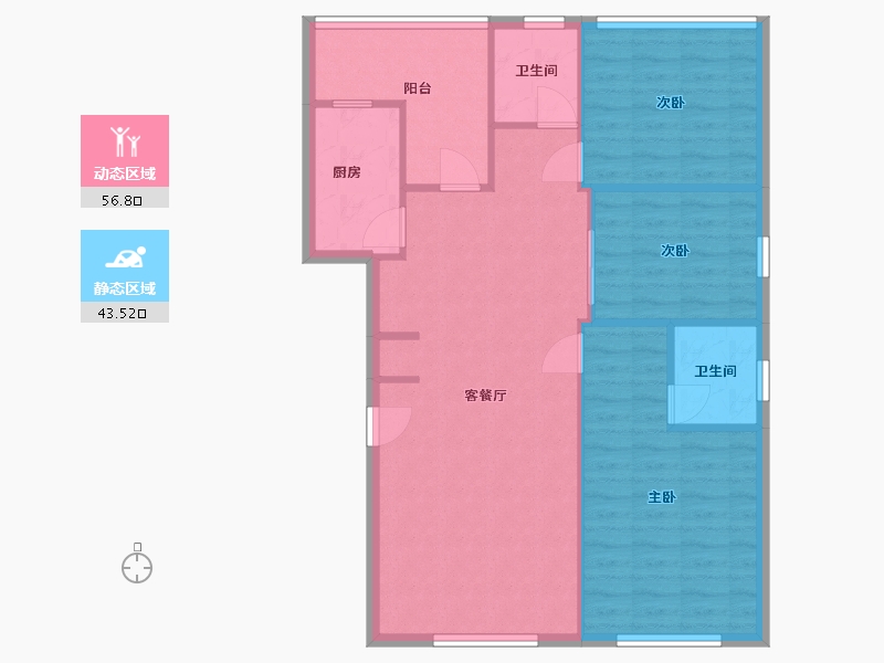 湖北省-武汉市-和盛世家(梨园侧路)-99.00-户型库-动静分区