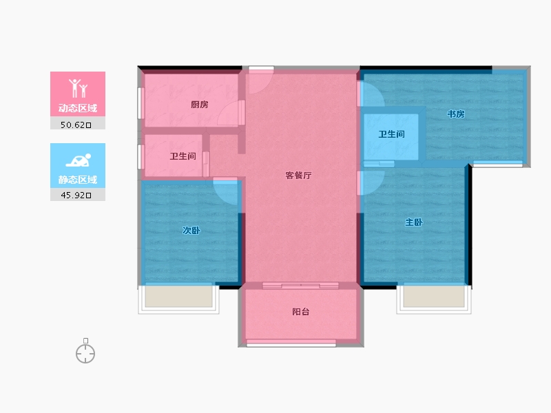 河南省-焦作市-和兴鑫悦府-85.60-户型库-动静分区