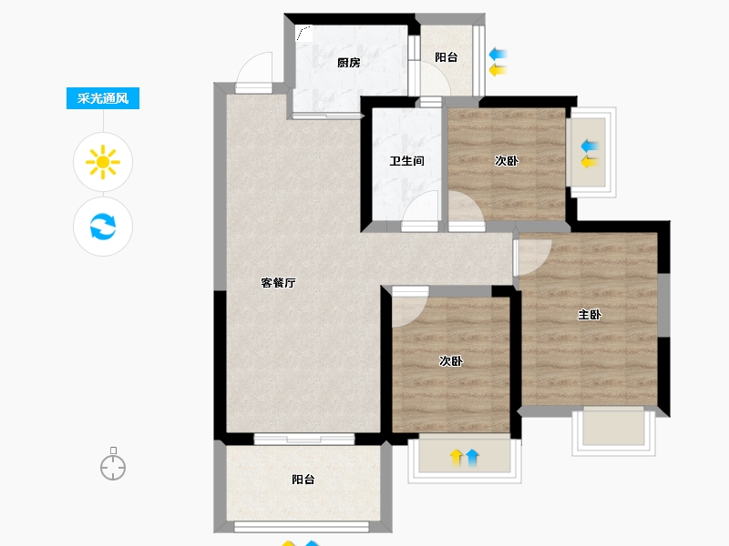 四川省-成都市-天府国际凤.凰城-68.07-户型库-采光通风