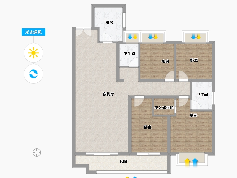 湖北省-黄冈市-浠水·润达国际-114.65-户型库-采光通风