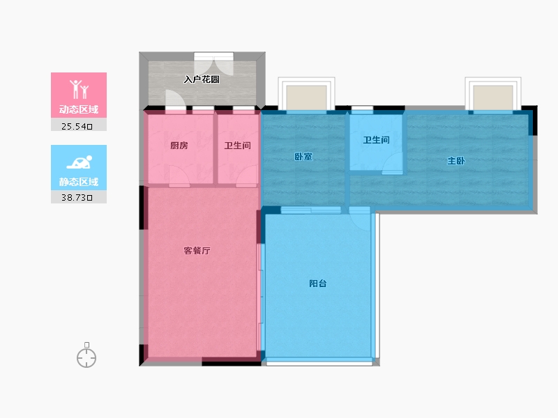 云南省-西双版纳傣族自治州-万科曼西缇-62.40-户型库-动静分区