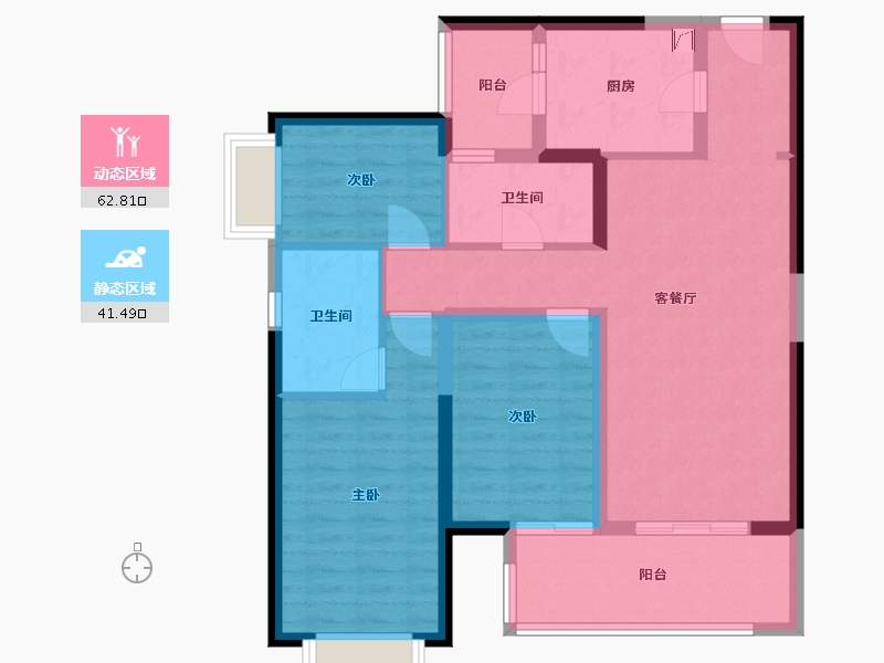 云南省-昆明市-俊发城文倾苑-100.00-户型库-动静分区