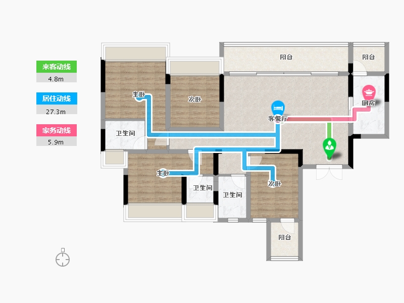 贵州省-毕节市-同舟公园豪苑-113.93-户型库-动静线