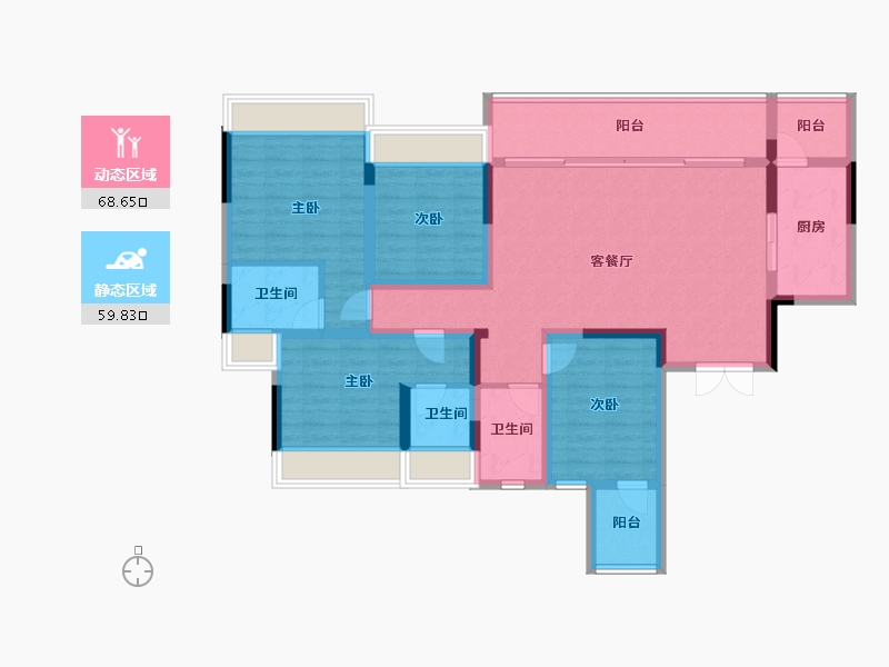 贵州省-毕节市-同舟公园豪苑-113.93-户型库-动静分区