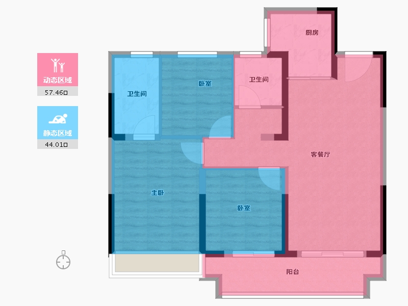 河南省-驻马店市-金科君悦公馆-91.20-户型库-动静分区