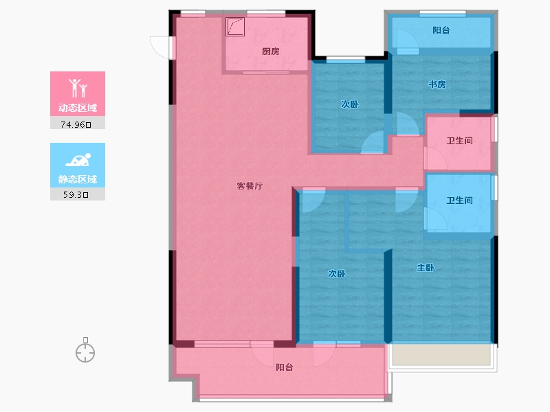 山东省-济宁市-铜锣湾·新天地-119.12-户型库-动静分区