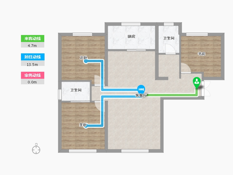 新疆维吾尔自治区-乌鲁木齐市-交建翰博苑-86.83-户型库-动静线