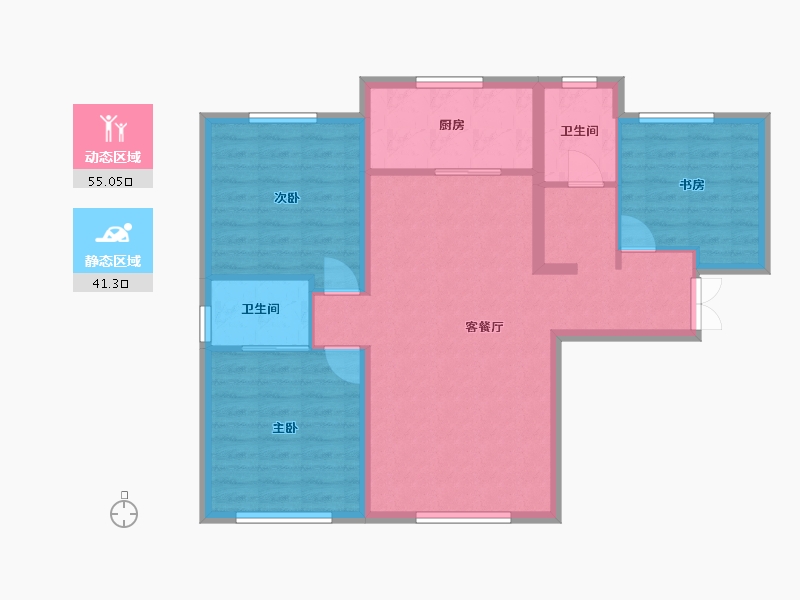 新疆维吾尔自治区-乌鲁木齐市-交建翰博苑-86.83-户型库-动静分区