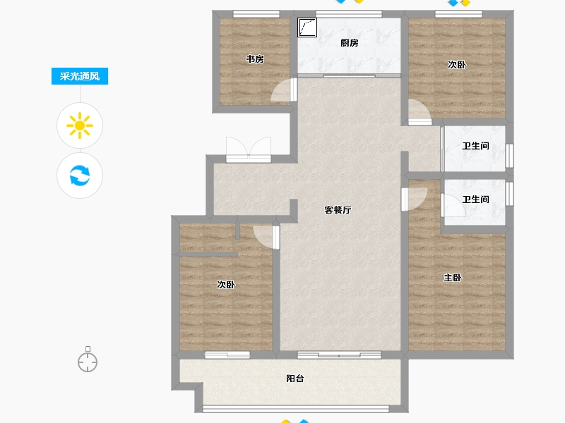 山东省-济宁市-惠民水岸新城-113.19-户型库-采光通风