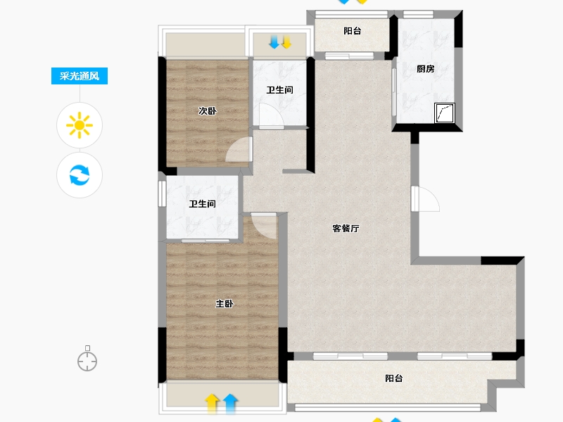 江苏省-常州市-万达光语未来-94.00-户型库-采光通风